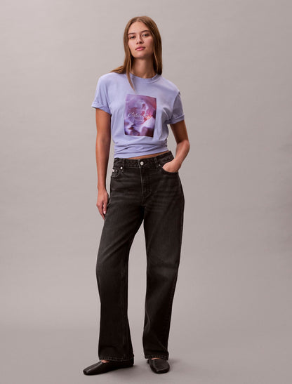 Calvin Klein Flower Script Logo Graphic Classic T-Shirt