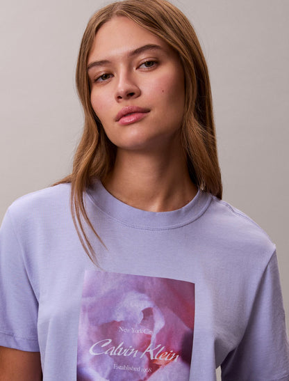Calvin Klein Flower Script Logo Graphic Classic T-Shirt