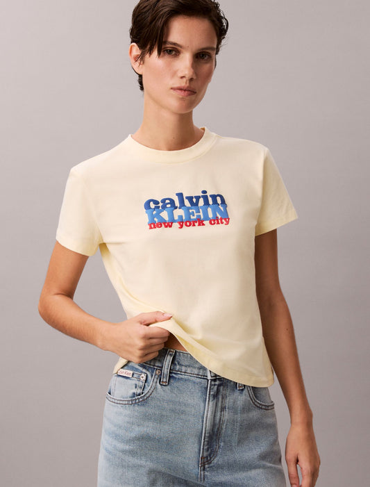 Calvin Klein Contrast Logo Graphic Slim T-Shirt