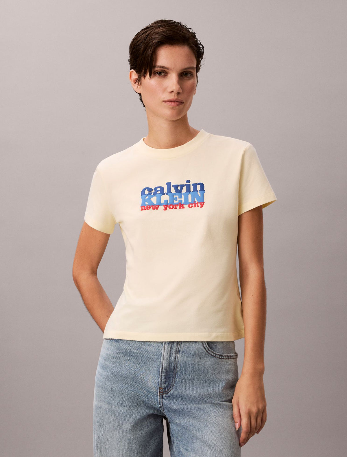 Calvin Klein Contrast Logo Graphic Slim T-Shirt
