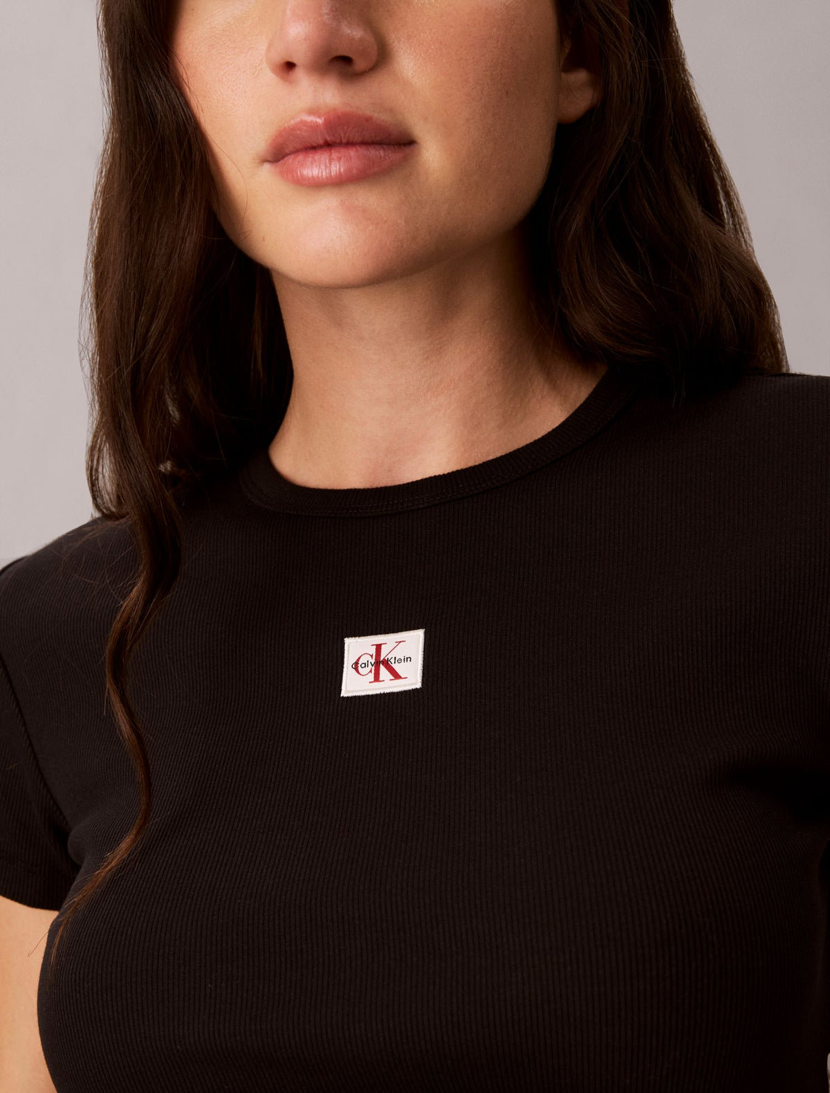 Calvin Klein Woven Monologo Rib Tee