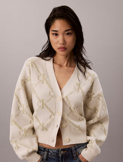 Calvin Klein Monogram Logo Cardigan Sweater