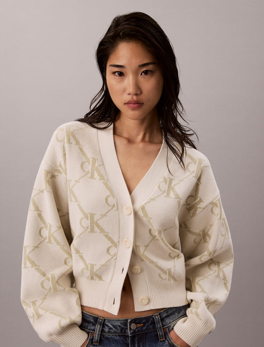 Calvin Klein Monogram Logo Cardigan Sweater