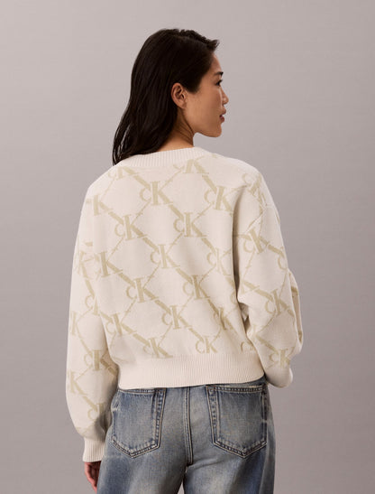 Calvin Klein Monogram Logo Cardigan Sweater