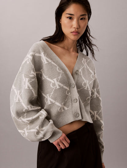 Calvin Klein Monogram Logo Cardigan Sweater