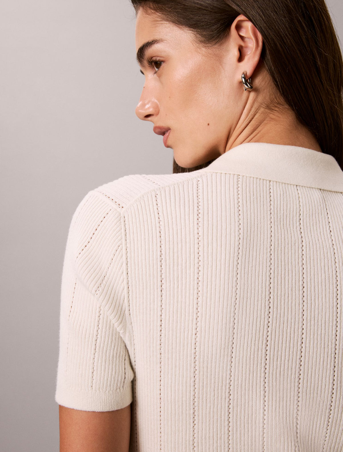 Calvin Klein Smooth Cotton Rib Polo Sweater