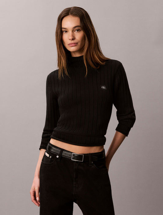 Calvin Klein Woven Monologo Turtleneck Sweater