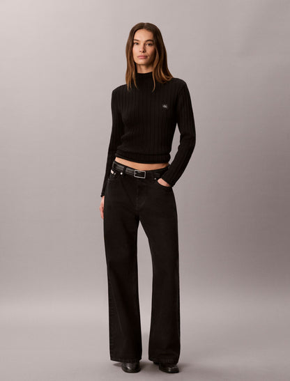 Calvin Klein Woven Monologo Turtleneck Sweater