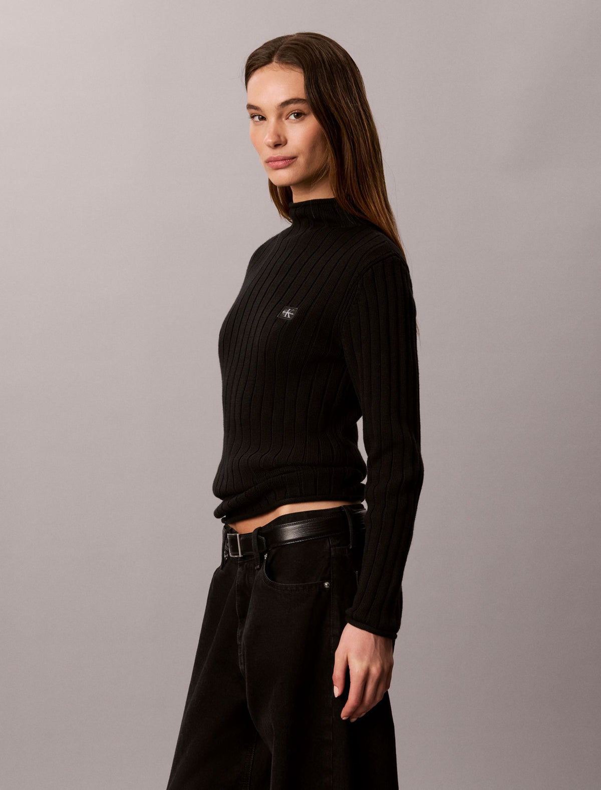 Calvin Klein Woven Monologo Turtleneck Sweater