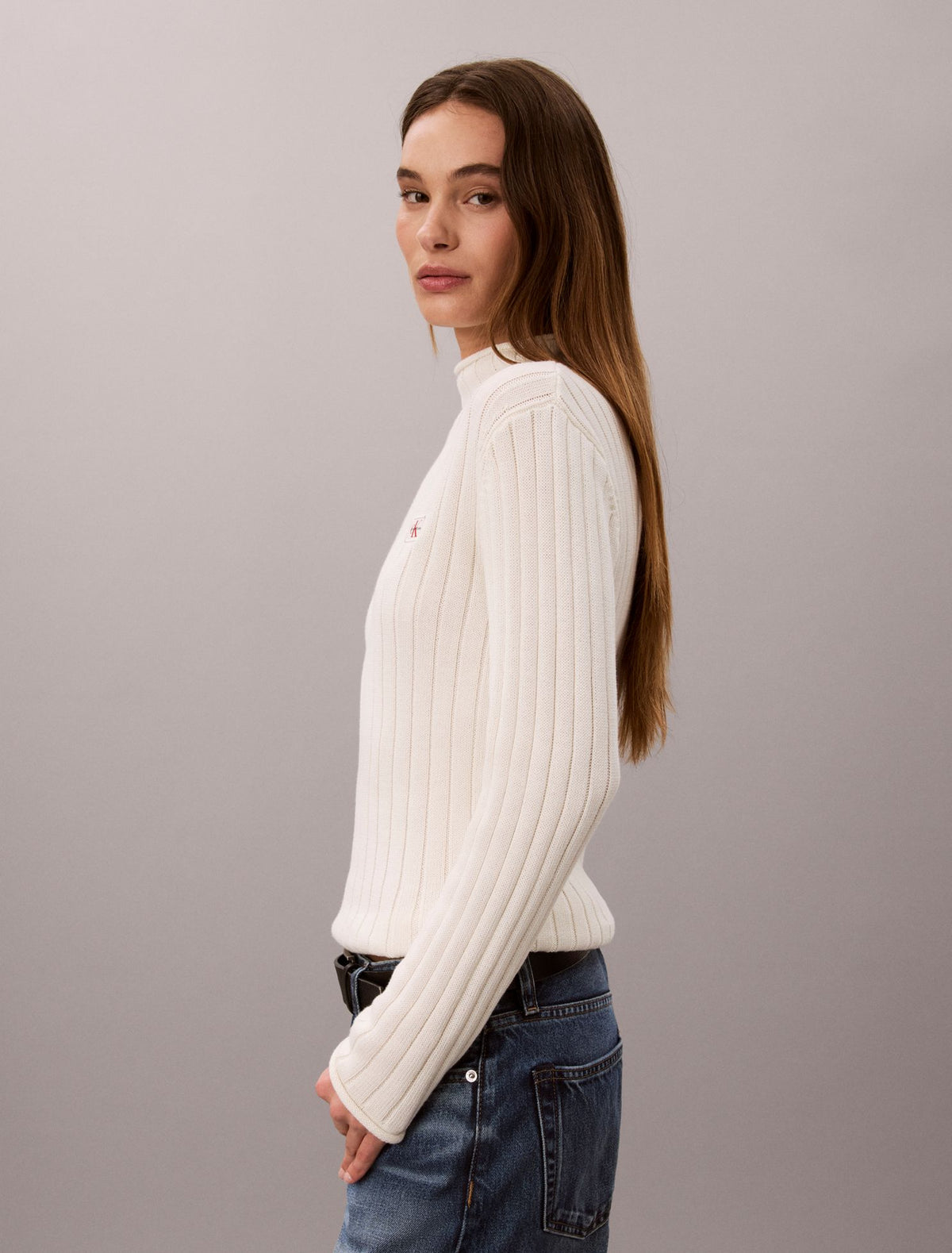 Calvin Klein Woven Monologo Turtleneck Sweater