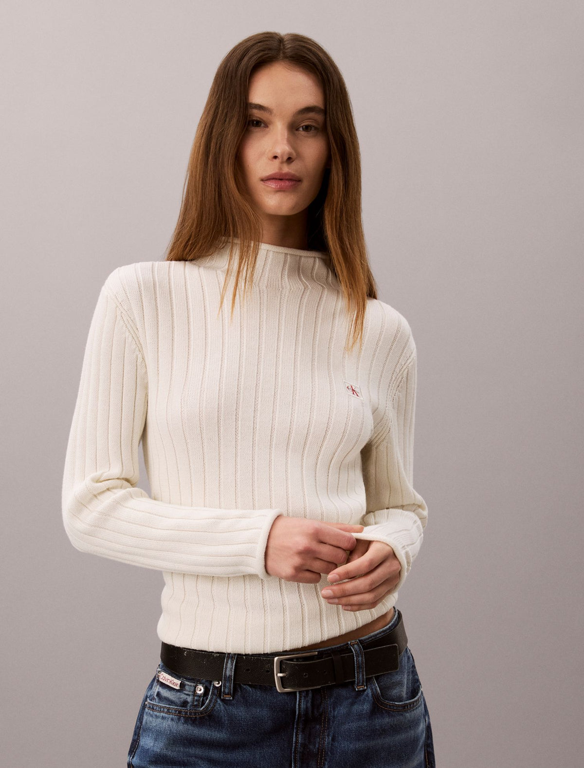 Calvin Klein Woven Monologo Turtleneck Sweater