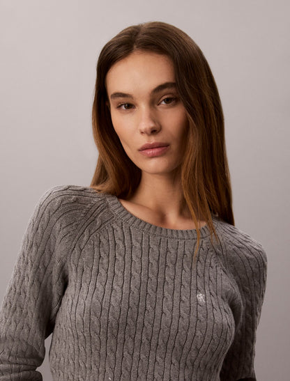 Calvin Klein Cable Knit Tipping Crewneck Sweater