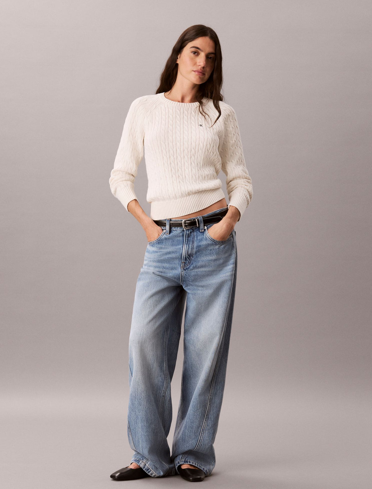 Calvin Klein Cable Knit Crewneck Sweater