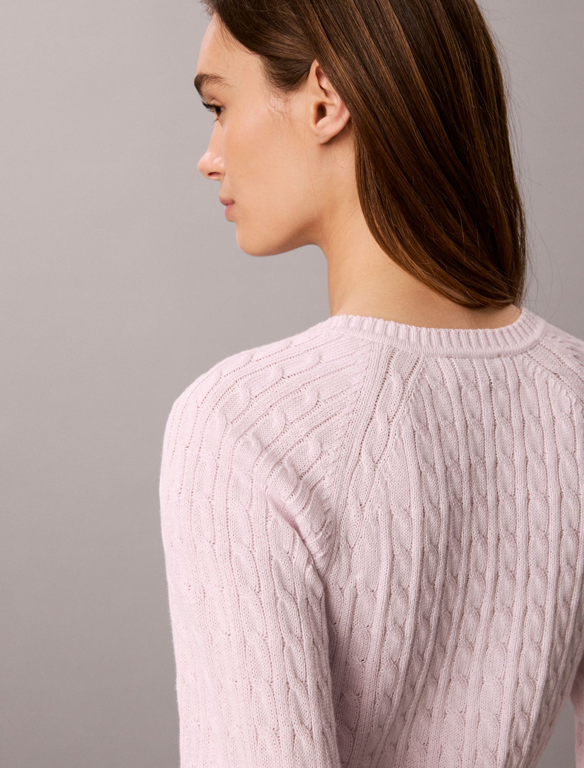 Calvin Klein Cable Knit Tipping Crewneck Sweater
