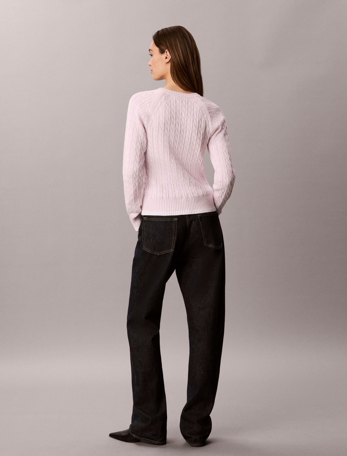 Calvin Klein Cable Knit Tipping Crewneck Sweater