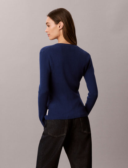 Calvin Klein Smooth Cotton Rib Cardigan Sweater