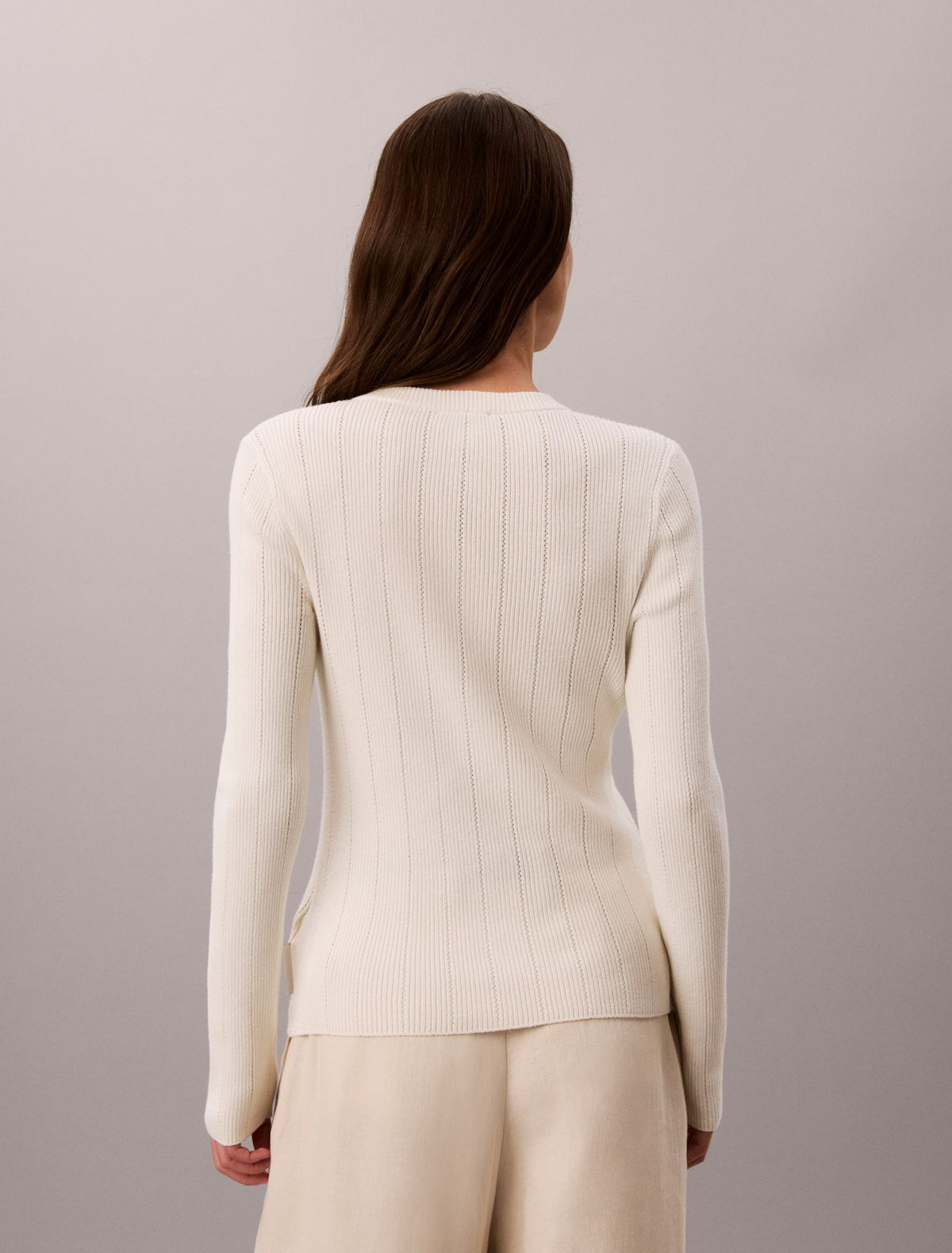 Calvin Klein Smooth Cotton Rib Cardigan Sweater
