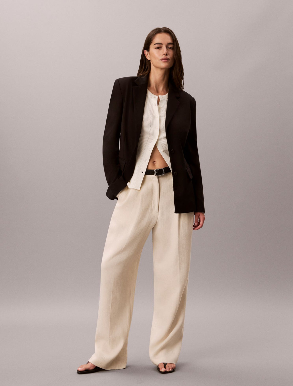 Calvin Klein Smooth Cotton Rib Cardigan Sweater