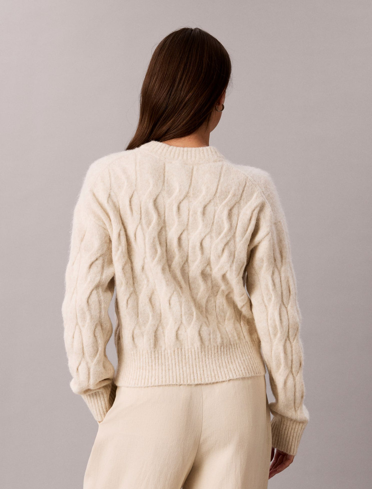 Calvin Klein Wool Blend Cable Knit Sweater