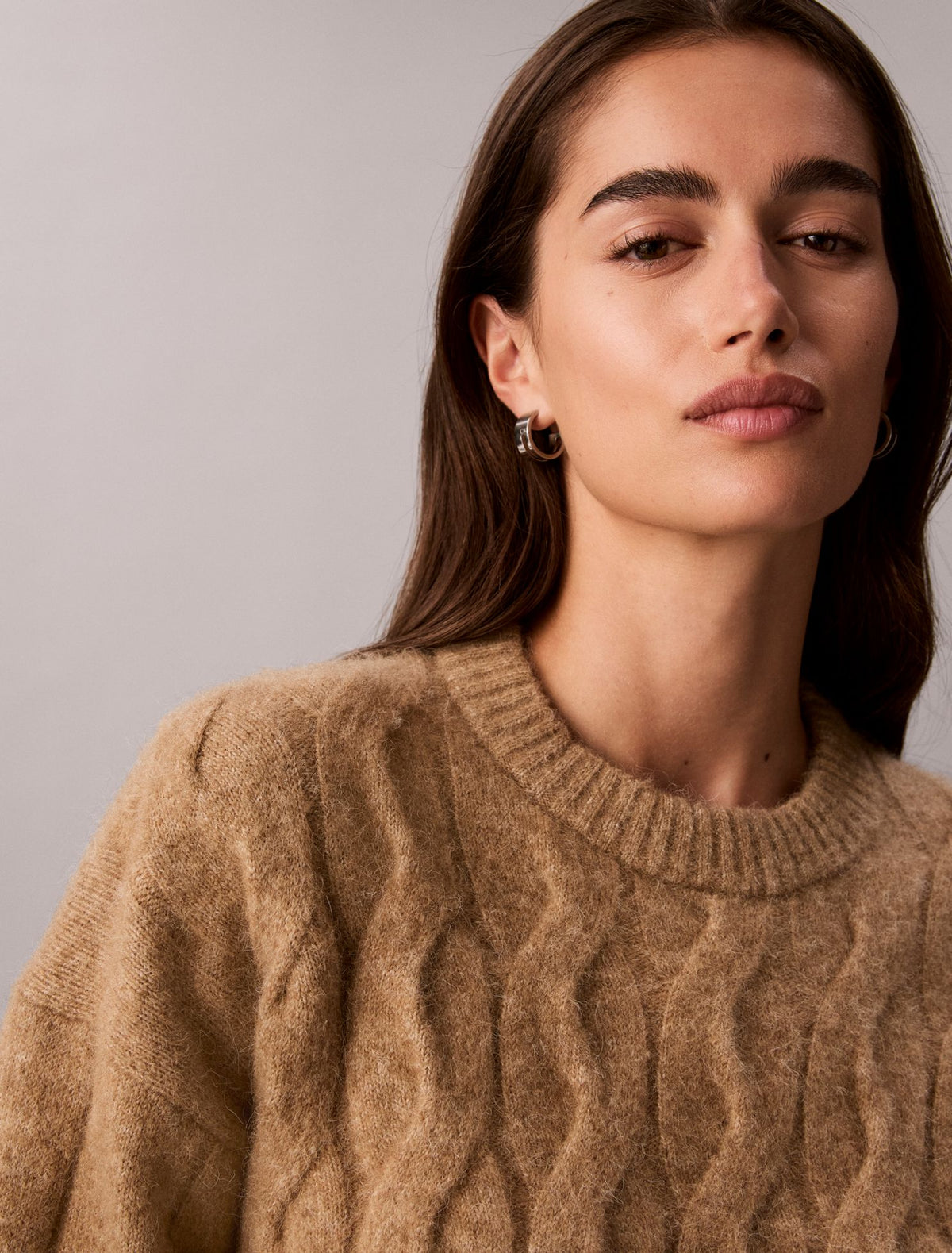 Calvin Klein Wool Blend Cable Knit Sweater