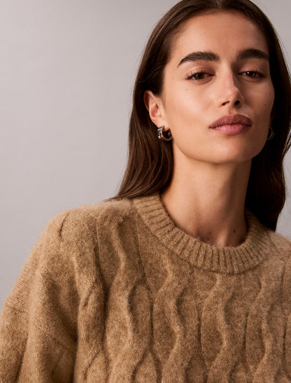 Calvin Klein Wool Blend Cable Knit Sweater