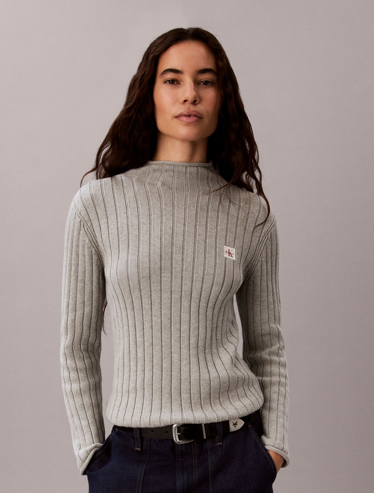 Calvin Klein Woven Monologo Turtleneck Sweater