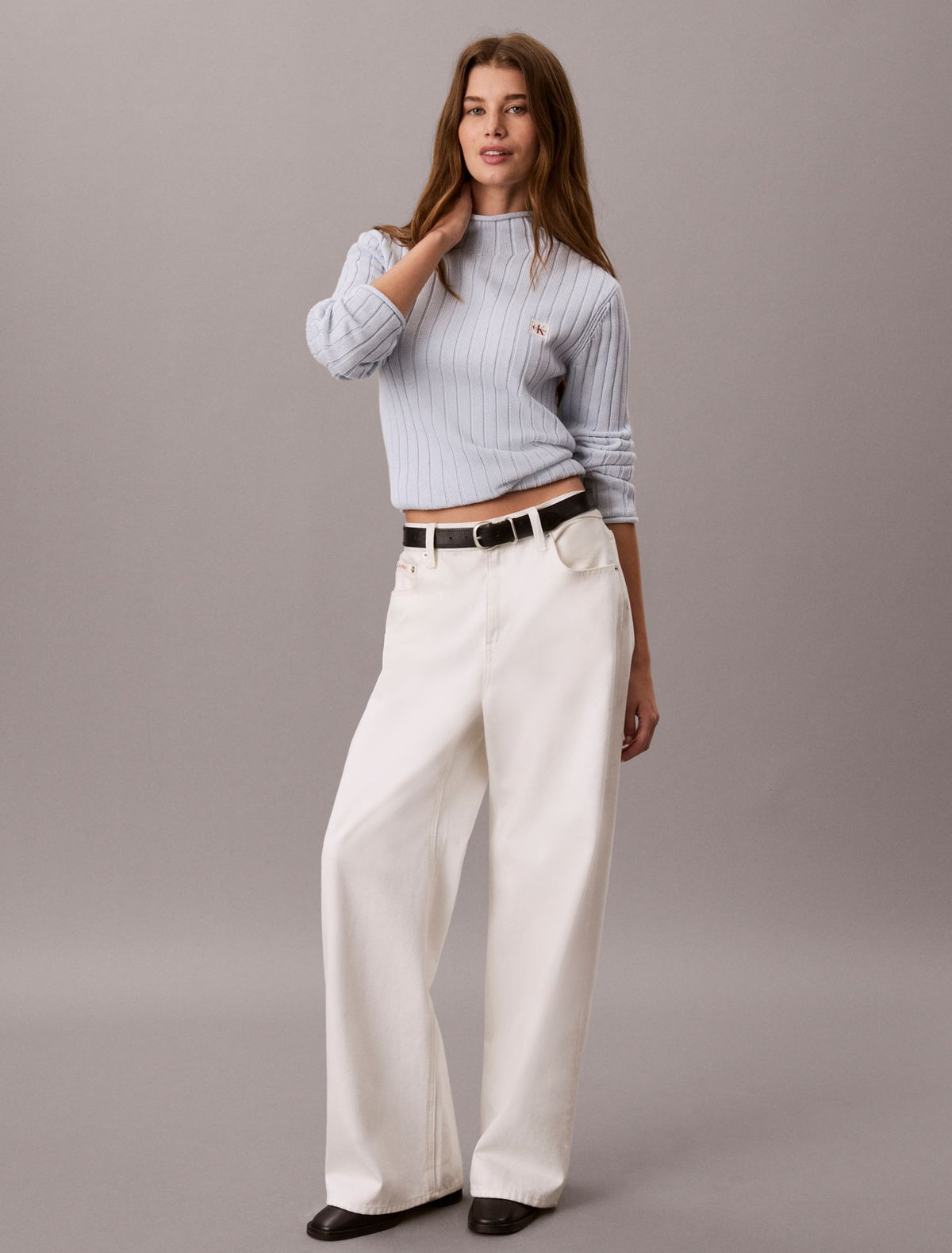 Calvin Klein Woven Monologo Turtleneck Sweater