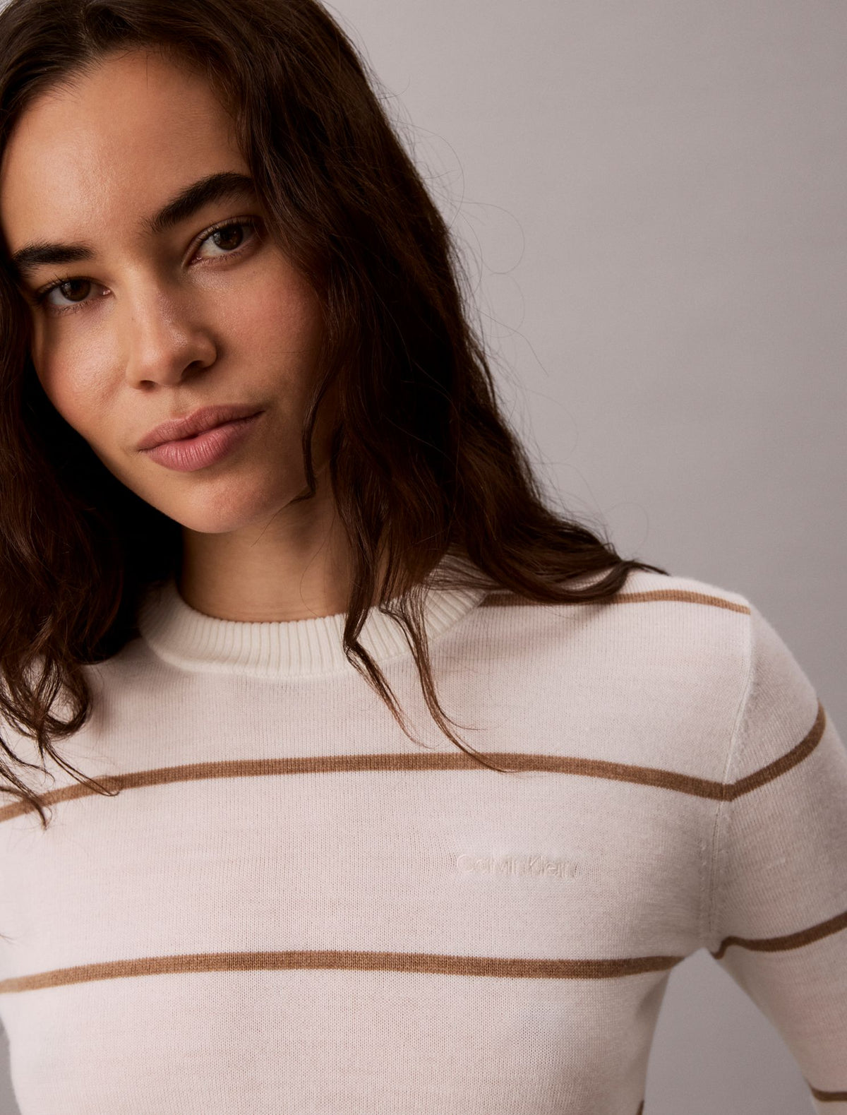 Calvin Klein Extra Fine Merino Blend Striped Sweater