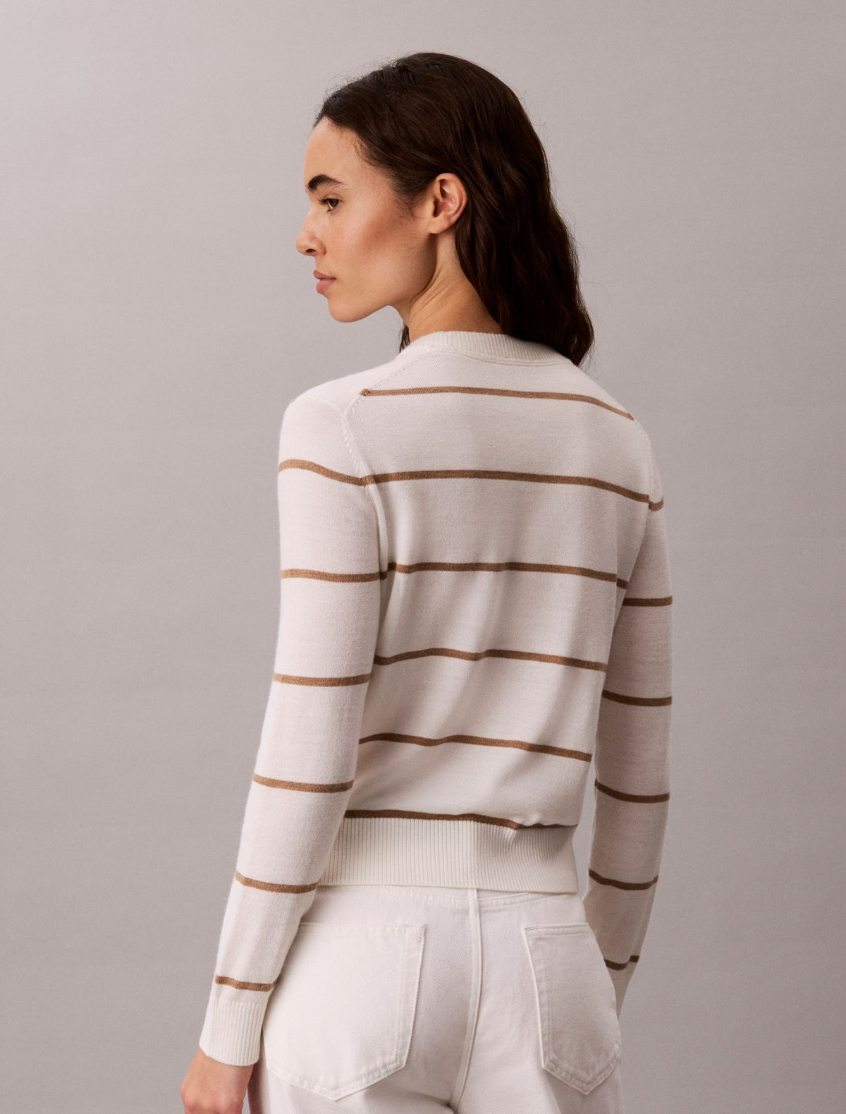 Calvin Klein Extra Fine Merino Blend Striped Sweater