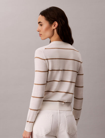 Calvin Klein Extra Fine Merino Blend Striped Sweater