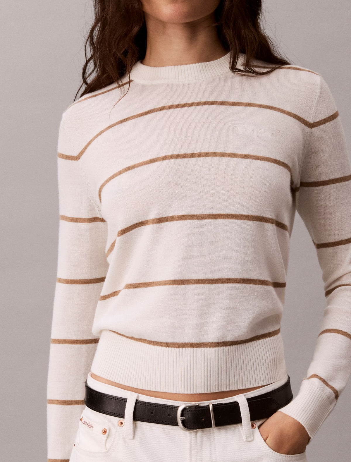 Calvin Klein Extra Fine Merino Blend Striped Sweater