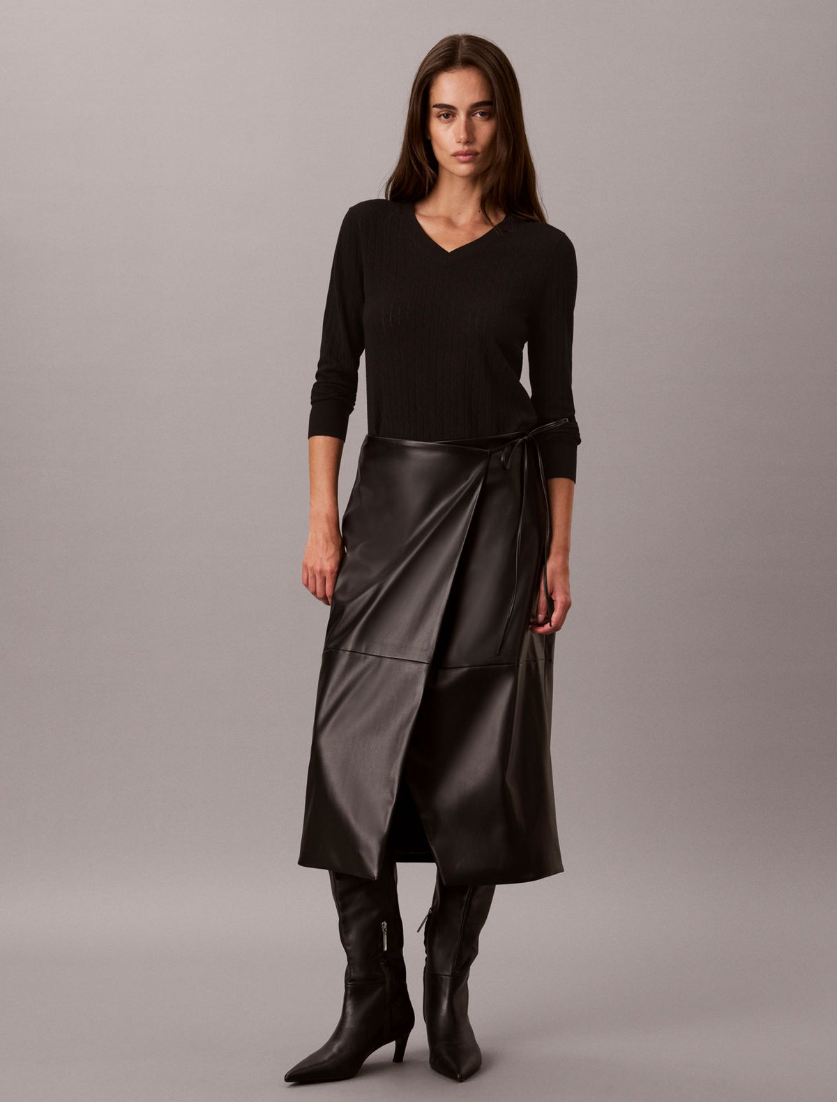 Calvin Klein Pointelle Knit Long Sleeve Top