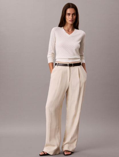 Calvin Klein Pointelle Knit Long Sleeve Top