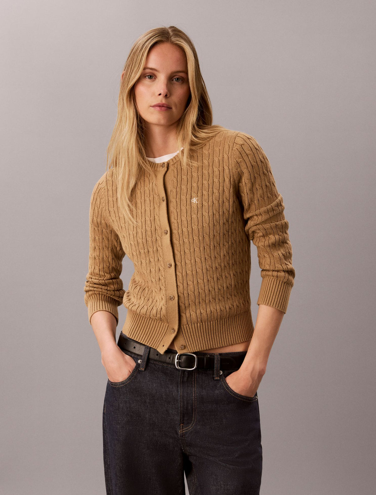 Calvin Klein Cable Knit Cardigan Sweater
