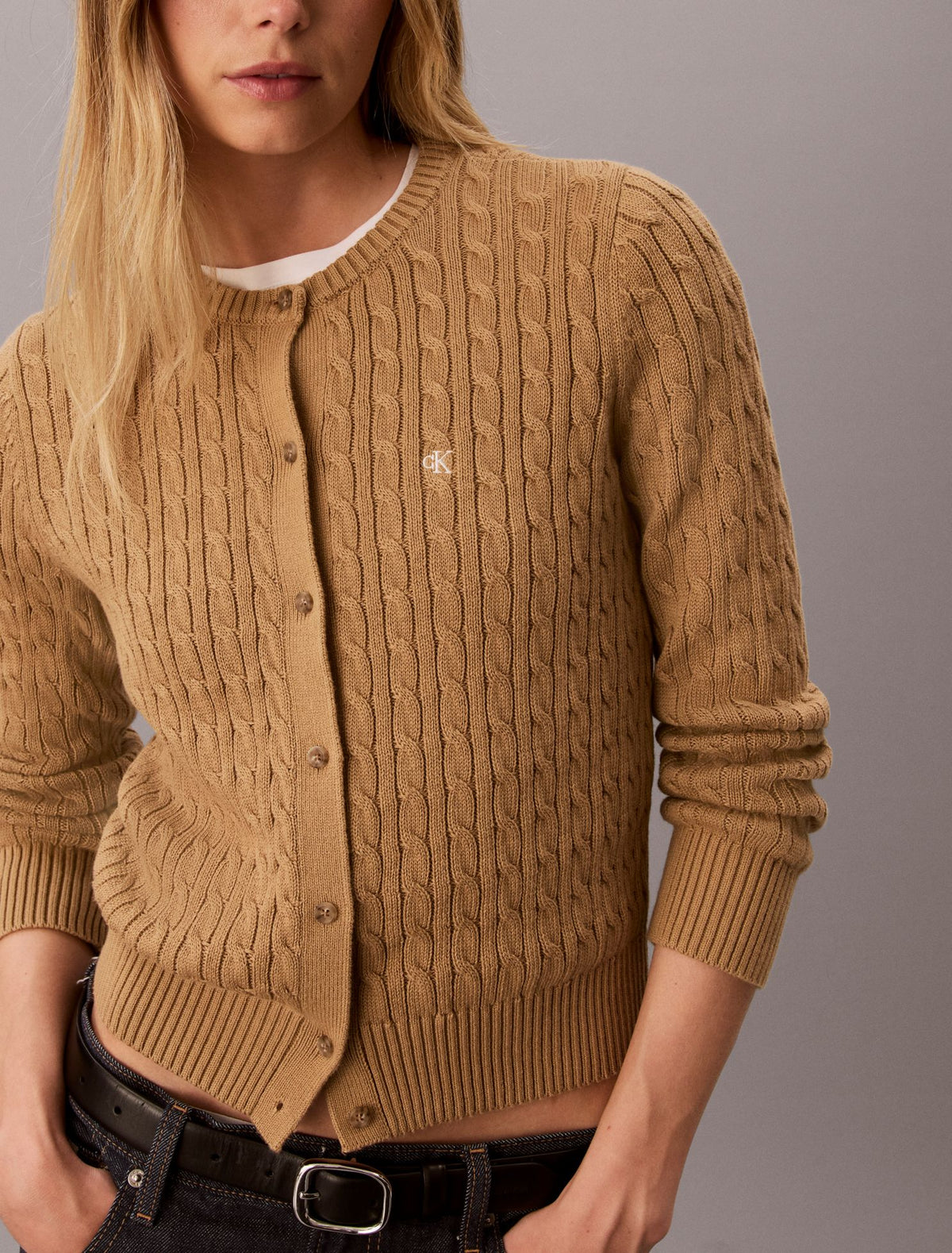 Calvin Klein Cable Knit Cardigan Sweater