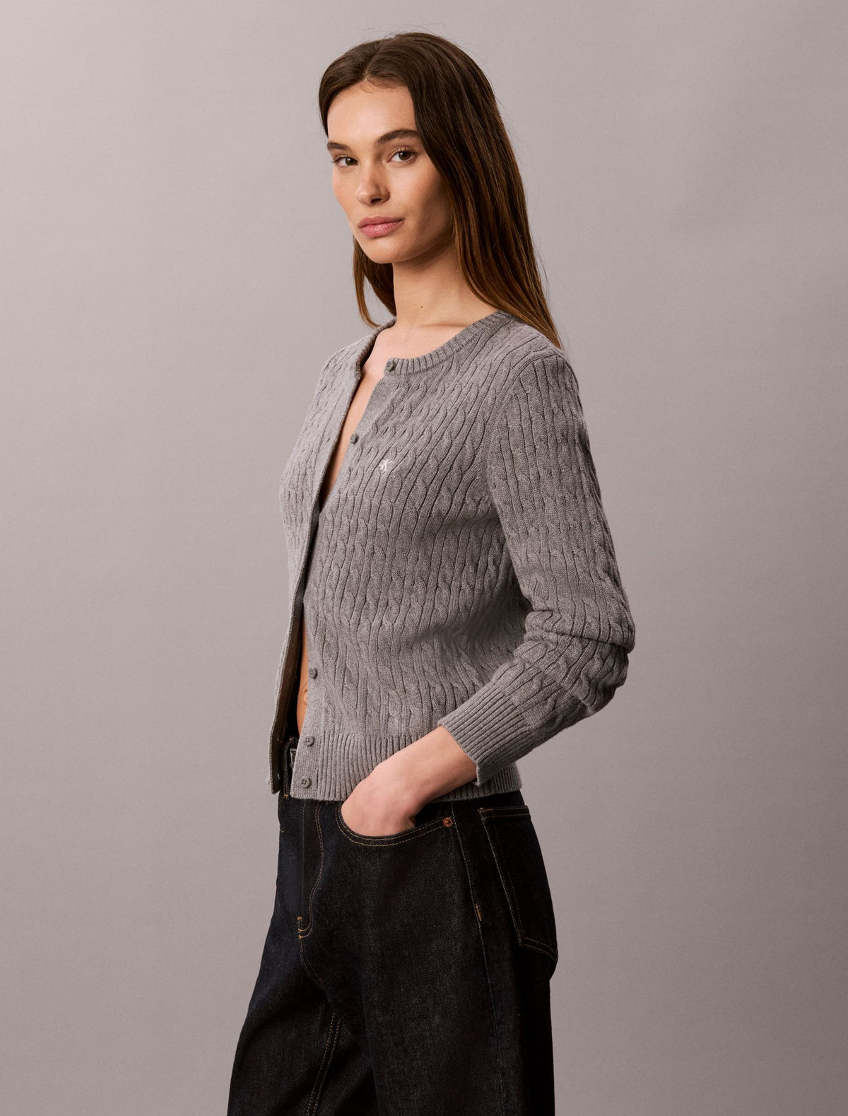 Calvin Klein Cable Knit Cardigan Sweater