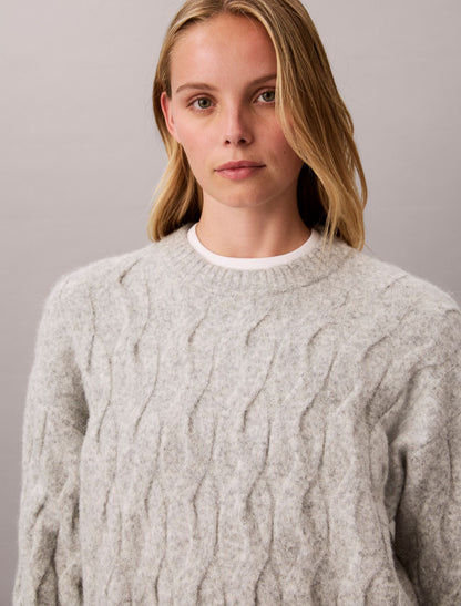 Calvin Klein Wool Blend Cable Knit Sweater