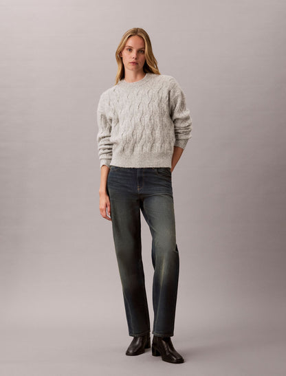 Calvin Klein Wool Blend Cable Knit Sweater