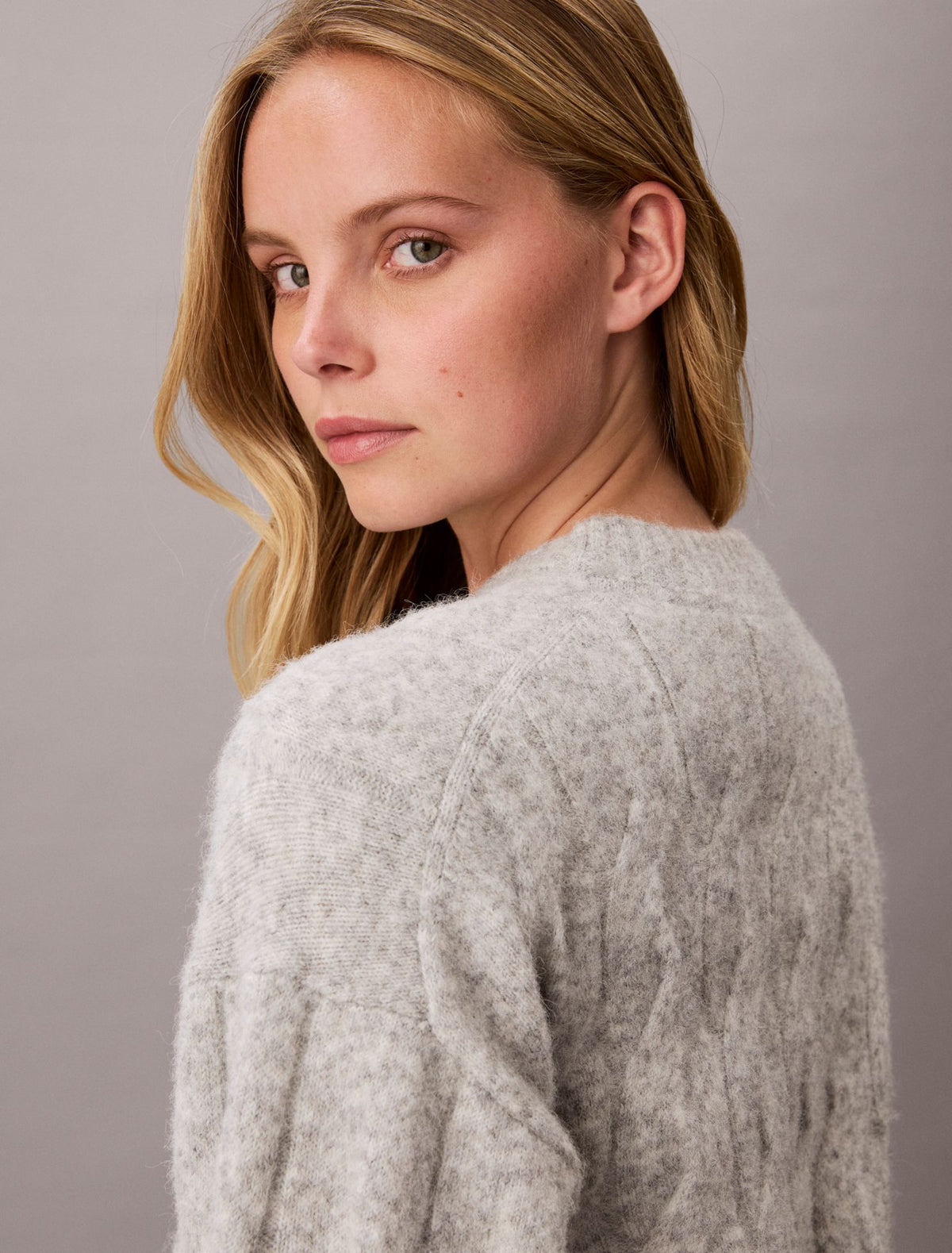 Calvin Klein Wool Blend Cable Knit Sweater
