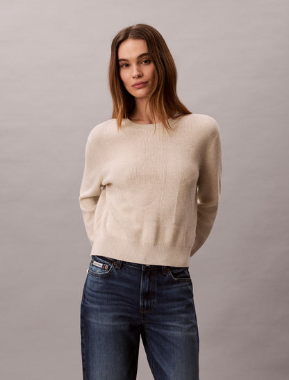 Calvin Klein Smooth Cotton Monogram Sweater