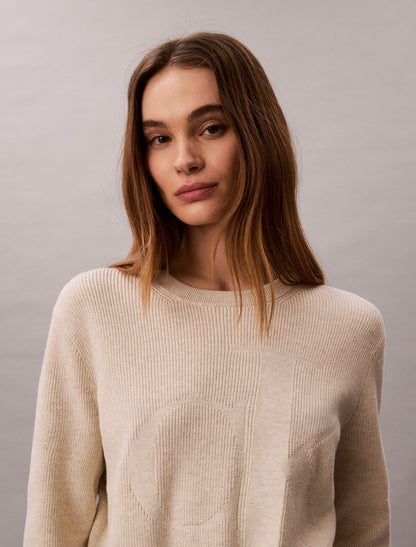 Calvin Klein Smooth Cotton Monogram Sweater