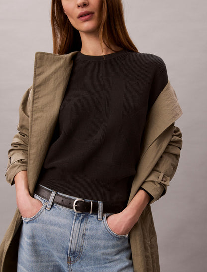 Calvin Klein Smooth Cotton Monogram Sweater