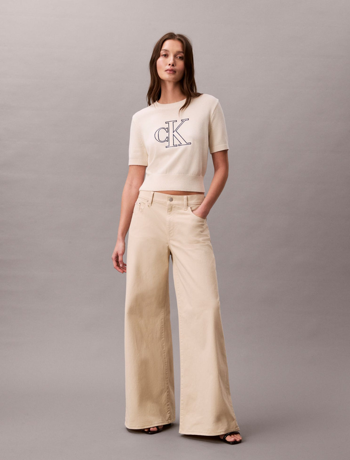 Calvin Klein Monogram Cropped Sweater