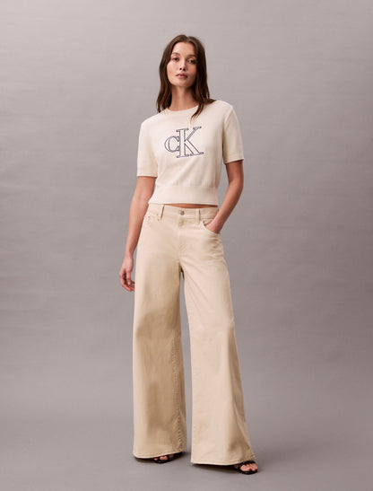 Calvin Klein Monogram Cropped Sweater
