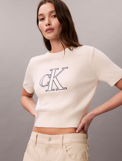 Calvin Klein Monogram Cropped Sweater