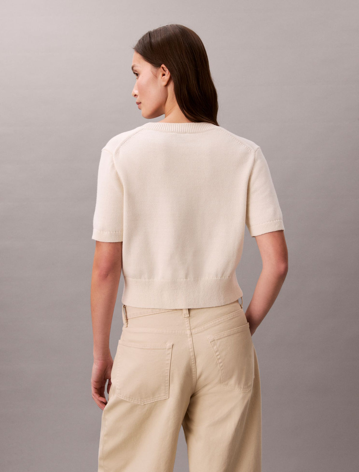 Calvin Klein Monogram Cropped Sweater
