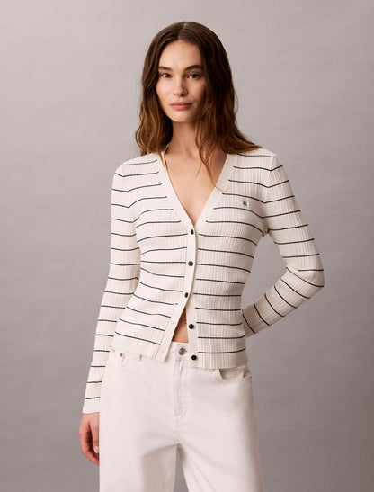 Calvin Klein Tech Knit Rib Stripe Cardigan