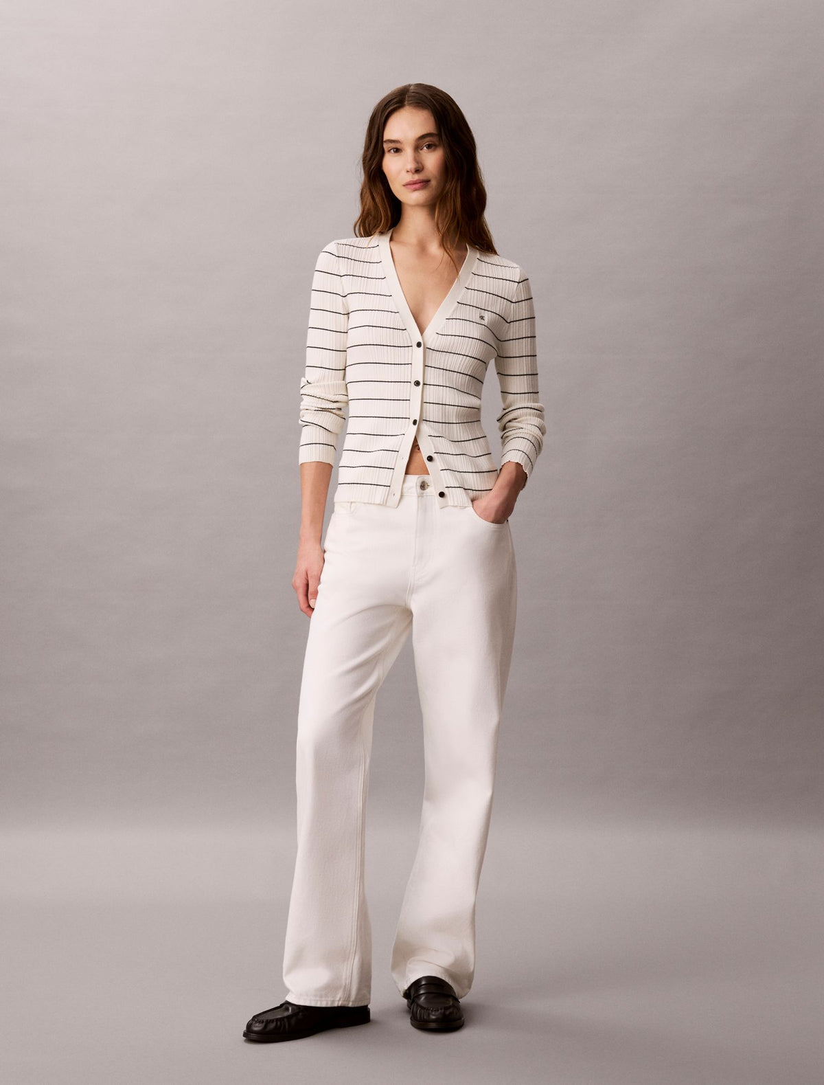 Calvin Klein Tech Knit Rib Stripe Cardigan