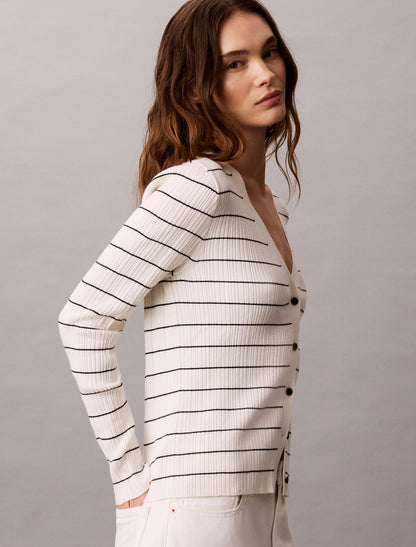 Calvin Klein Tech Knit Rib Stripe Cardigan