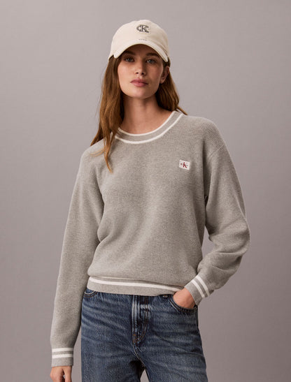 Calvin Klein Woven Monologo Crewneck Sweater